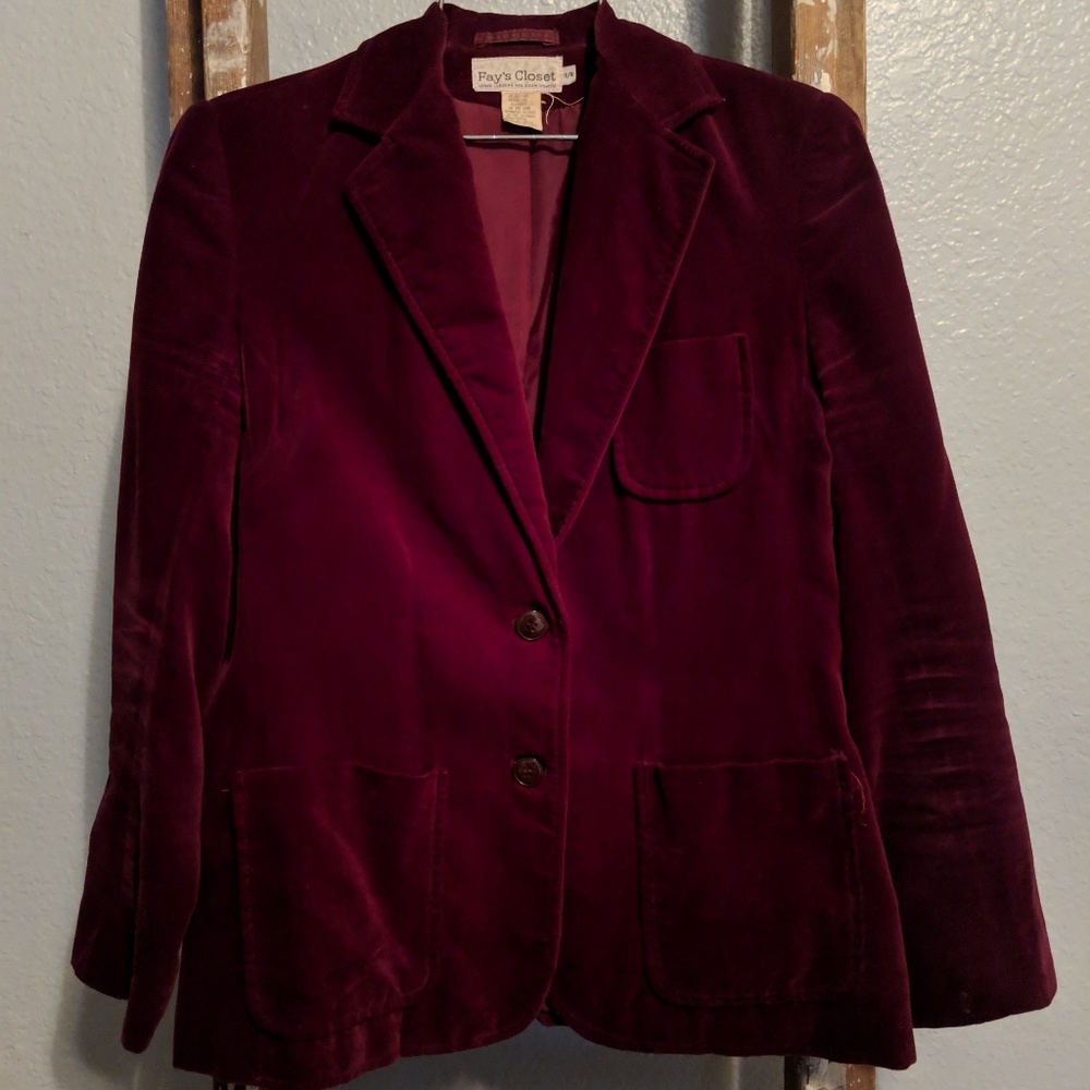 Vintage Mauve Velvet Dinner Jacket/Blazer